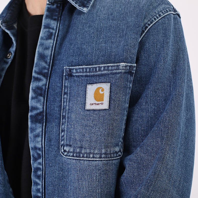 Мужская рубашка Carhartt WIP Salinac Shirt Jac (I027545-blue)  - цена, описание, фото 5
